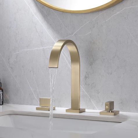 Selected Widespread Bathroom Faucet & Reviews | Wayfair Master Bath Faucets, Square Bathroom Sink, Bathroom Vanity Sink, Wall Mount Tub Faucet, Freestanding Tub Faucet, Widespread Faucet, Bathroom Drain, Vessel Faucets, Bar Faucets