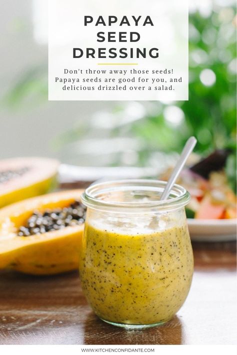 Planting Lemon Seeds, Pumpkin Seeds Baked, Papaya Recipes, Vinaigrette Dressing Recipe, Papaya Seeds, Avocado Seed, Papaya Salad, Roasted Pumpkin Seeds, Vinaigrette Dressing