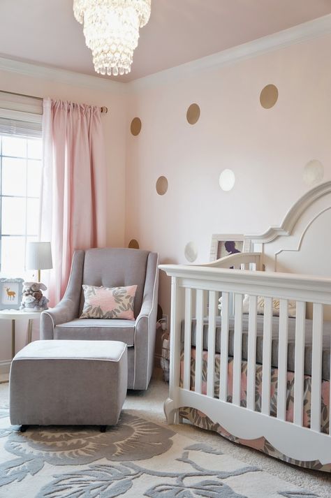 Pink grey and gold glamorous girl's nursery. It's a pretty Prins life: House Tour Nursery Alphabet, Gold Nursery, Girl Nursery Room, Grey Nursery, Pink Nursery, Baby Sensory, Baby Bedroom, Alphabet Print, Nursery Inspiration