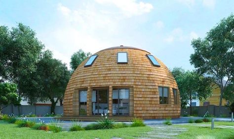 These seven natural disaster-proof homes are built to withstand earthquakes, tsunamis, hurricanes, and other extreme weather patterns. Quonset Home, Dome Houses, Geodesic Dome Homes, Dome Homes, Dome Home, Unusual Buildings, Dome House, Geodesic Dome, Eco House