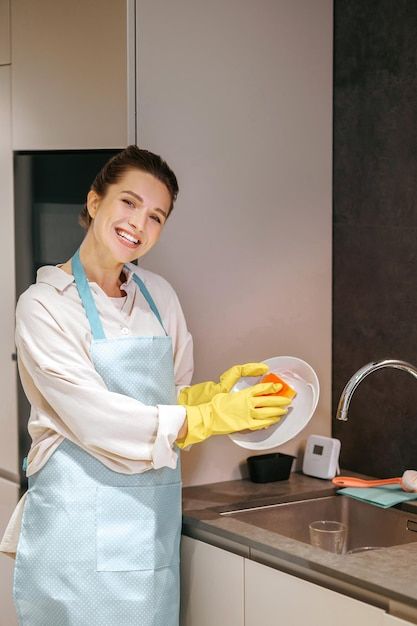 Photo dish washing. housewife cleaning t... | Premium Photo #Freepik #photo #kitchen-cleaning #house-cleaning #domestic #woman-cleaning Housewife Cleaning, Women Cleaning, Woman Cleaning, Photo Kitchen, Magic Broom, Cleaning Videos, White Lady, Dish Washing, Cleaning House