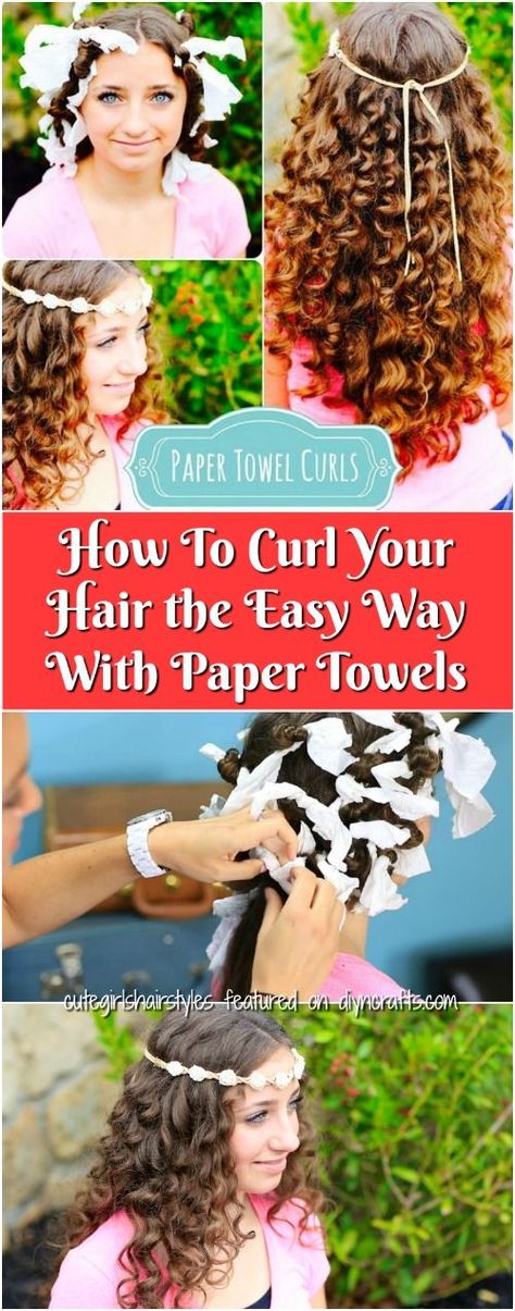 Did you know you can curl your hair with paper towels?  WHAT?  It's true! Check out these tips on How To Curl Your Hair the Easy Way With Paper Towels!  Video included to help you get started!  #curlingyourhair #hairstyles #hairstylingideas #diyncrafts #beauty #beautytips #funbeautytips Paper Towel Curls, Curl Tutorial, Curl Your Hair, Classic Hairstyles, Hair Towel, Happy Hair, Easy Hair, Paper Towels