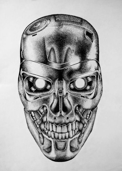 The Terminator by Sinan Baskan #ArnoldSchwarzenegger Terminator Tattoo Design, Terminator Drawing, Terminator Artwork, Terminator Tattoo, Terminator Skull, Terminator Art, Terminator T800, Lord Of The Rings Tattoo, Tattoo Catalog