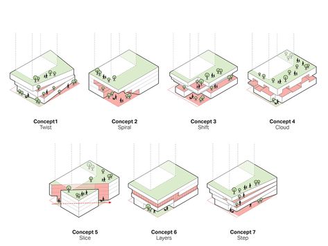 3XN proposes stacking village for its first high-rise in Toronto Podium Architecture, 손 로고, Parking Plan, Podium Design, Urban Concept, Urban Analysis, Presentation Boards, Hotel Concept, Architecture Concept Diagram