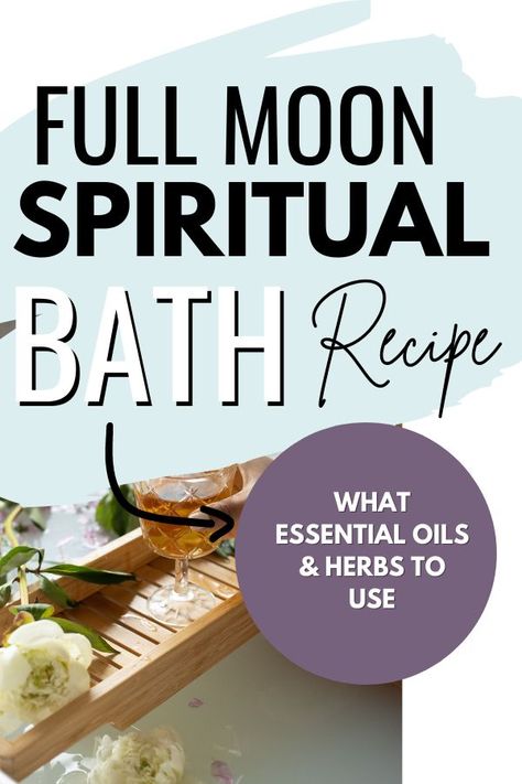 Protect your energy with a full moon cleansing bath. Full Moon Essential Oil Blend & Bath Tea Recipe. Self care for spiritual wellness. Add a cleansing full moon bath to your self care routine to release anything that is blocking you. Full Moon Rituals / Spiritual Bathing / How To Release Negative Energy Diy Bath Tea, Diy Bath Tea Recipes, Full Moon Cleansing, Moon Cleansing, Bath Tea Recipe, Spiritual Cleansing Bath, Cleansing Bath, Moon Ritual, Spiritual Bath