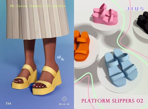 [Jius] Platform Slippers 02 | Patreon Jius Sims, Los Sims 4 Mods, Cc Shoes, Flower Heels, Sims 4 Cc Shoes, Sims 4 Children, Free Sims, Sims 4 Mm, Sims4 Clothes