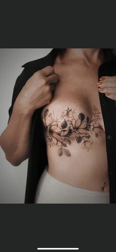 Mastectomy Tattoo Bilateral, Breastbone Tattoo, Breast Tattoos For Women, Porcelain Tattoo, Chest Tattoo Flowers, Mastectomy Scar Tattoo, Mastectomy Reconstruction, Hairline Tattoos, Mastectomy Scars