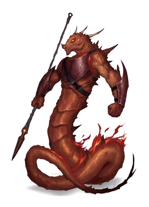 Dnd Salamander, Fire Salamander, City Of Brass, Monster Inspiration, Fantasy Story Ideas, D D Monsters, Dragon Rpg, Creature Artwork, Dnd Monsters