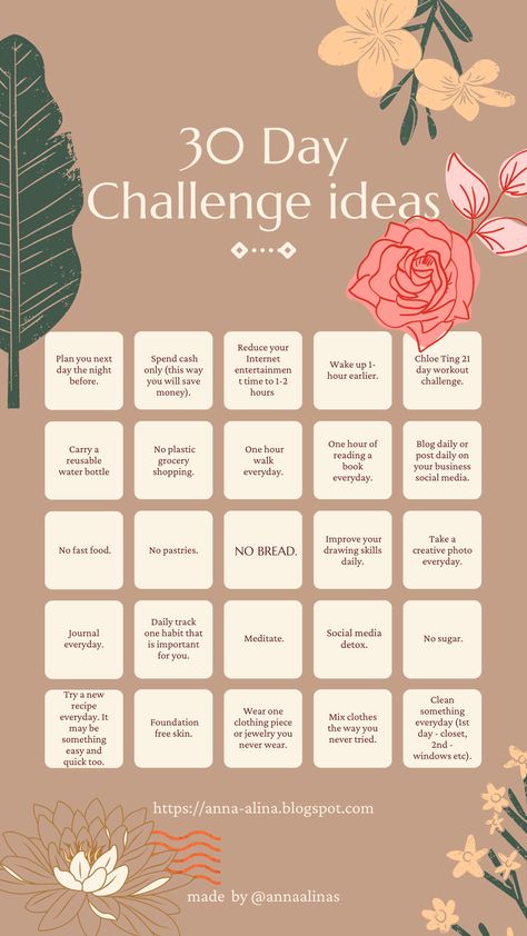 30 Day Challenge Ideas Fun, Monthly Challenge Ideas, 21 Days Challenge, March Challenge, May Challenge, 30 Days Challenge, Month Challenge, Challenge Ideas, Summer Challenge