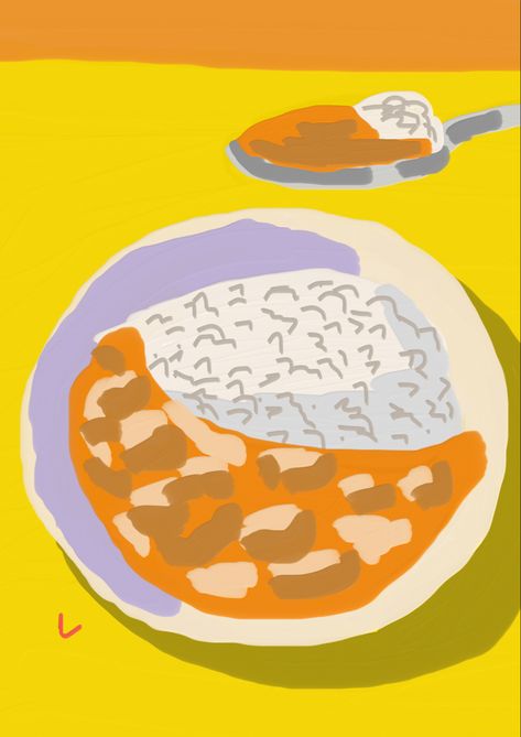 Butter Chicken Illustration, Curry Illustration, Curry Food, Butter Chicken Curry, Chicken Drawing, Butter Brands, Eat Lunch, Chicken Curry, I Want To Eat