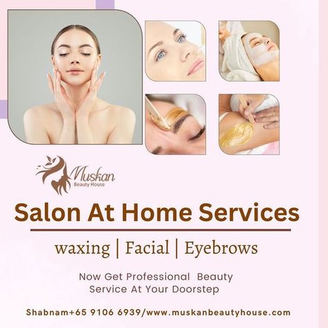 Home beauty care will make you feel more confident and beautiful. Book a beauty appointment at Muskan Beauty House today! Book Your Beauty & Hair Services at the comfort of your home! Shabnam - +65 9106 6939 Muskan Beauty House Indian Beauty Parlour Services-- Brazilian Wax at very Reasonable prices. www.muskanbeautyhouse.com Indian Beauty Parlour, House Indian, Beauty Appointment, Beauty House, Hair Services, Beauty Parlour, Feel More Confident, Brazilian Waxing, House Of Beauty