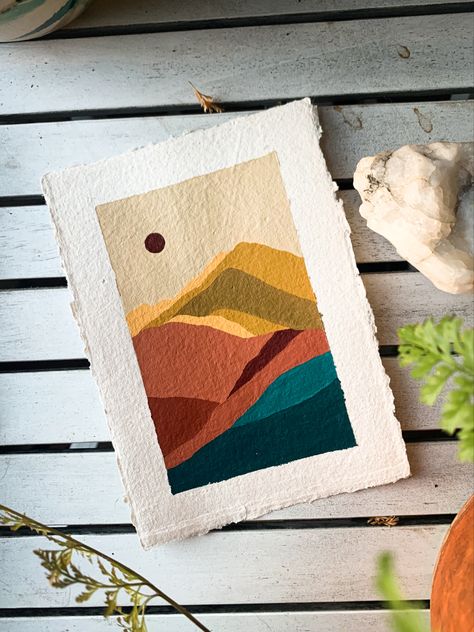 Acrylic Painting On Paper Easy, Abstract Mountain Painting Simple, Basic Mountain Painting, Easy Mountain Painting Simple, Mountain Painting Abstract, Easy Acrylic Mountain Painting, Mountain Abstract Art, Abstract Mountain Painting Acrylics, Mountain Abstract Painting