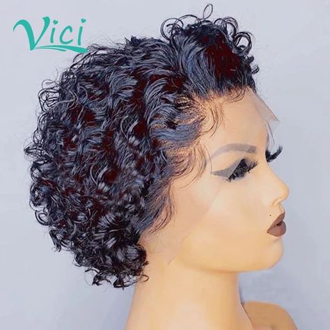 Short Afro Wigs, Natural Curly Wig, Synthetic Curly Hair, Curly Lace Wig, Classy Hairstyles, Wigs Short, Curly Bob Wigs, Short Hair Pixie Cuts, Remy Hair Wigs