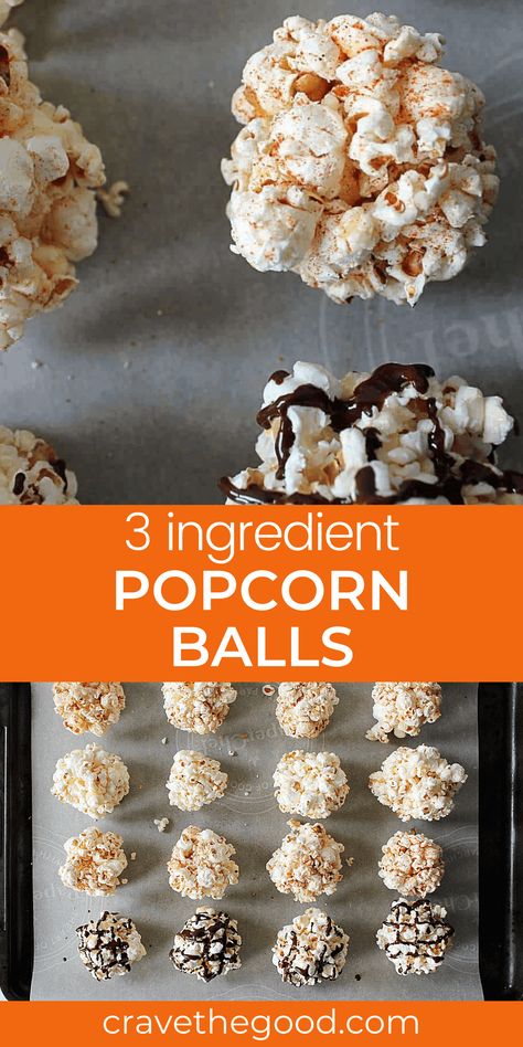 These easy, sugar free popcorn balls are made with 2 ingredients plus flavour boosters. Popcorn and honey. No corn syrup, no marshmallows. Just simple popcorn and honey balls. These DIY popcorn balls are naturally dairy free and healthy. | cravethegood.com Honey Popcorn Balls, Eoe Recipes, Honey Balls, Popcorn Ball, Vegan Popcorn, Popcorn Balls Recipe, Honey Popcorn, Desert Dessert, Diy Popcorn