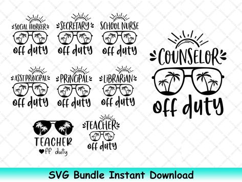 Off Duty Svg Bundle, Teacher Off Duty Svg, Counselor Off Duty, Check more at https://bestdesignbundle.com/product/off-duty-svg-bundle-teacher-off-duty-svg-counselor-off-duty-2/ Teacher Off Duty, Teacher Photo, Gifts For Beer Lovers, School Nurse, Drinking Humor, Social Worker, Son Love, Nurse Humor, Last Day Of School