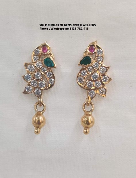 22 kt Gold close setting Diamond earrings . Visit us for  full variety at maximum discounted prices Closed Setting Diamond Earrings, Daily Wear Earrings Gold Indian Hangings, Daily Wear Diamond Earrings, Diamond Ear Rings, Pretty Gold Necklaces, Indian Gold Necklace Designs, Diamond Jhumkas, Small Earrings Gold, Temple Jewellery Earrings