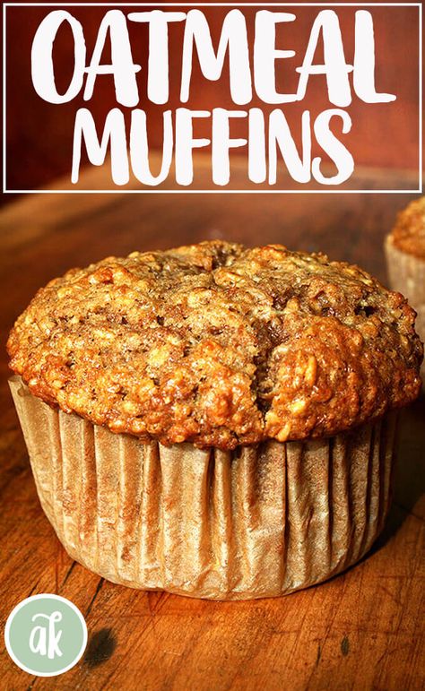 Oatmeal Muffins Breakfast, Muffins Breakfast Healthy, Whole Wheat Muffins, Peasant Bread, Muffins Breakfast, Muffins Healthy, Oatmeal Muffins, Baking Muffins, Breakfast Healthy