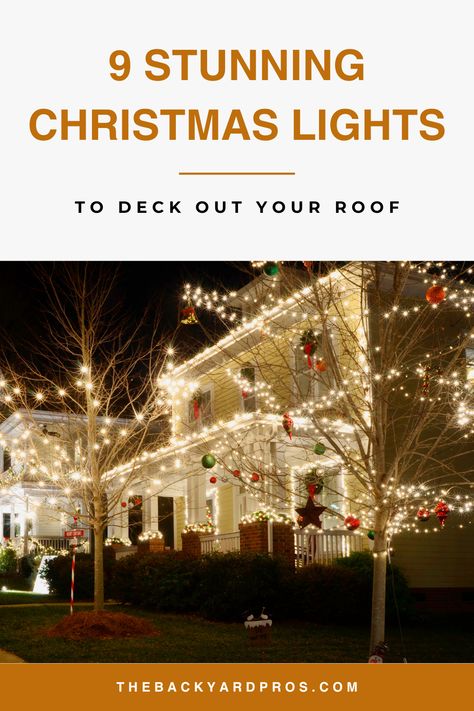 Shine Bright This Season Light up your roof with the 9 best outdoor Christmas lights that promise to spread joy and warmth. With options ranging from energy-efficient LEDs to traditional bulbs, your home will sparkle with holiday spirit. Best Outdoor Christmas Lights Farmhouse, Simple Front Yard Christmas Decor, Christmas Lights Outside Ideas, Best Outdoor Christmas Lights, Outdoor Christmas Lights Ideas, Christmas Lights Outdoor Trees, Backyard Hacks, Exterior Christmas Lights, House Lighting Outdoor