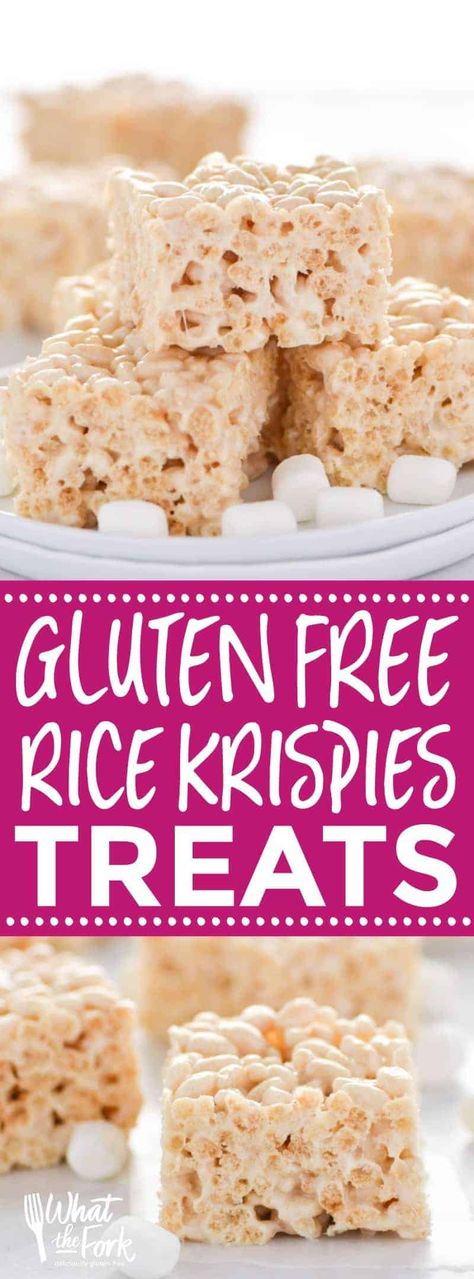 Classic Gluten Free Rice Krispies Treats Gluten Free Rice Krispie Treats, Homemade Rice Krispies Treats, Glutenfri Baking, What The Fork, Easy Gluten Free Desserts, Cookies Gluten Free, Rice Krispies Treats, Krispies Treats, Recipes With Marshmallows