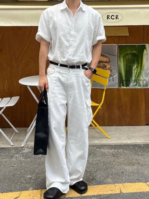 Korean Fashion Men Casual Outfit Summer, Korean Style Outfits Men, Korean Fashion Men Casual Outfit, Men Casual Outfit Summer, Korean Fashion Men Summer, Outfit Ideas Asian, Style Outfits Men, Men Casual Outfit, Fashion Men Summer