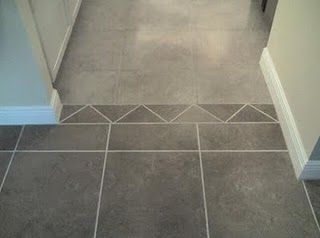 Ideas on how to transition from one color ceramic tile to another (pics only) Tile To Wood Transition, Tile Transition, Florida Tile, Transition Flooring, Transition Strips, Modern Flooring, Casa Vintage, Tile Floors, Kitchen Floor Tile