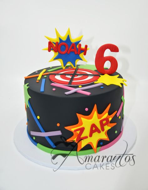 Laser Tag Cake, Laser Tag Birthday Party, Laser Tag Party, Laser Tag Birthday, Roblox Cake, Video Games Birthday, Birthday Themes For Boys, Minecraft Cake, Kids Party Food