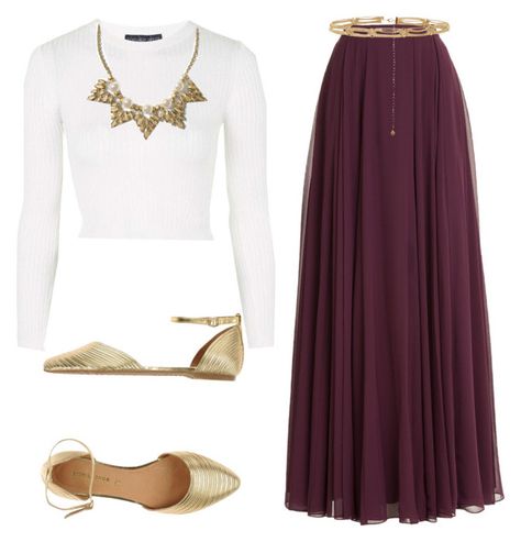 "Burgundy maxi skirt outfit" by esteisyperez on Polyvore featuring Halston Heritage, Topshop, PrimaDonna and Banana Republic Black Pencil Skirt Outfit Casual, Burgundy Maxi Skirt, Black Skirt Outfit Summer, Midi Rock Outfit, Hijabi Mode, Diy Maxi Skirt, Maxi Skirt Pattern, Maxi Skirt Outfit, Wine Colour