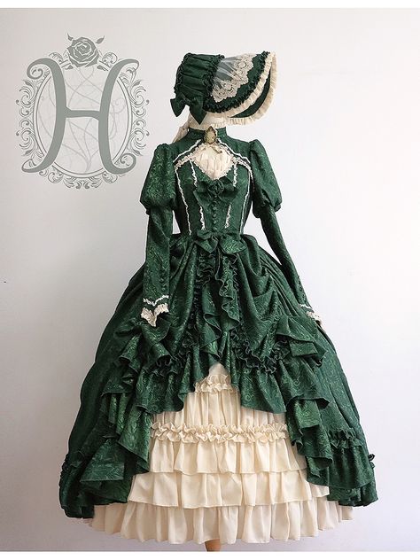 Green Victorian Dress, Victorian Dress Gown, Victorian Era Dresses, Victorian Gown, Special Dress, Dark Green Dress, Op Dress, Period Dress, Royal Clothing