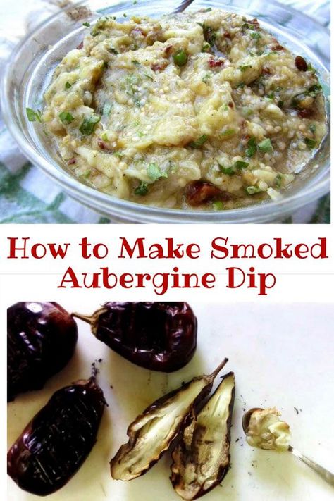 A unique-flavored Greek Dip. Smoked Aubergine dip is made with few ingredients like garlic, olive oil, vinegar and sweet sun-dried tomatoes that enrich and boost the flavor of aubergine. Perfect as a sandwich spread, as a Greek meze, or on an appetizer board. Smoked Aubergine, Dips Savory, Greek Eggplant Dip, Greek Eggplant, Aubergine Dip, Greek Meze, Appetizer Board, Greek Dip, Aubergine Recipe