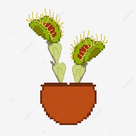 Felt Venus Fly Trap, Venus Fly Trap Plant, Fly Trap Plant, Art Deco Vector, Soft Art, Plant Clips, Art Pixel, Bead Inspiration, Fly Swatter