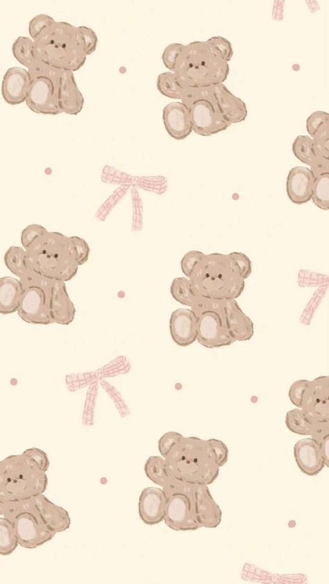 Bear Wallpaper Ipad, Kid Wallpaper Iphone, Cute Teddy Wallpaper, Kids Phone Wallpaper, Backround Pics For Phone, Kids Ipad Wallpaper, Brown And Pink Wallpaper, Kids Wallpaper Iphone, Pink Brown Wallpaper