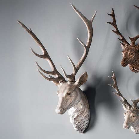 Stags Head, Deer Head Wall Decor, Living Room Ornaments, Stag Deer, Decorative Leaves, Stag Head, Rustic Art, Deer Head, Animal Heads