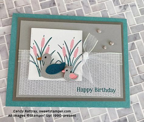 Charming duck Pond Charming Duck Pond Su, Stampin Up Charming Duck Pond Bundle, Stampin Up Duck Pond, Charming Duck Pond Stampin Up Cards, Lilly Pond, Duck Pond, Card Layouts, Candy Cards, Lily Pond