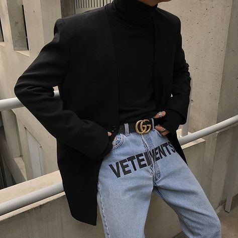 Gucci Outfit Men, E Boy Outfits, Gucci Belt Outfit, Gucci Outfits, Paris Mode, Mens Fashion Streetwear, Gucci Belt, Retro Outfits, Mens Street Style