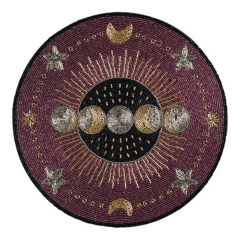 Purple Celestial Moon Phase Beaded Placemat - World Market Witchy Table, Halloween Entertaining, Funky Junk, Halloween 2024, Halloween Inspiration, Place Mats, Beads And Wire, Bead Embroidery, World Market