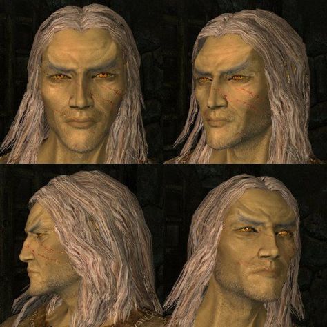 Some races have features that are difficult to modify. Male High Elves, for example, have pronounced chins and eyebrows. In cases like these, you have to build your character around existing limitations. Skyrim Elves, Skyrim Character Builds, Skyrim Elf, Skyrim Races, Build Your Character, High Elf, Good Character, Your Character, Character Building