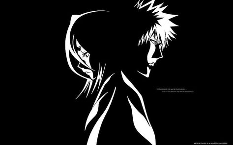 black and white anime illustration, Bleach, Kurosaki Ichigo, Kuchiki Rukia HD wallpaper Bleach Ichigo And Rukia, Bleach Couples, Kubo Tite, Kuchiki Byakuya, Rukia Bleach, Ichigo Y Rukia, Ichigo And Rukia, Byakuya Kuchiki, Toshiro Hitsugaya