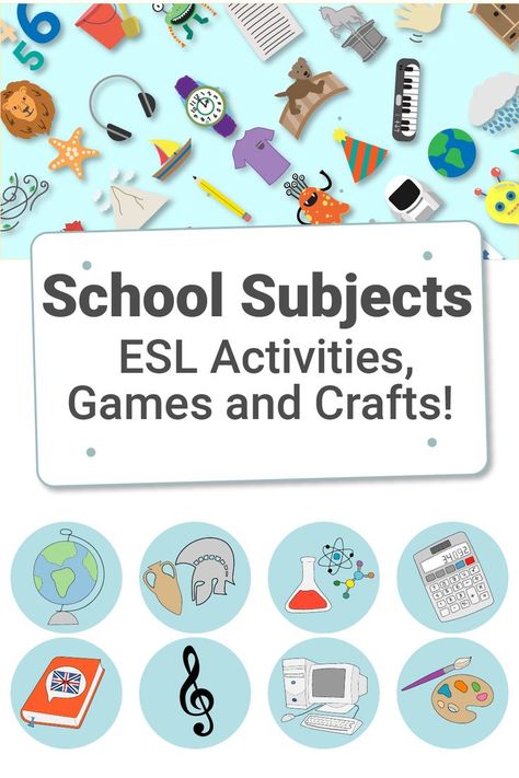 ESL school subjects activities crafts and games for children Fun Esl Activities, English Language Activities, School Vocabulary, Activity Games For Kids, Esl English, Teaching Elementary School, Esl Classroom, Writing School, Esl Activities