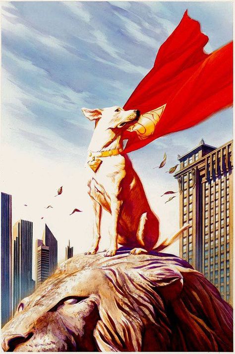 Krypto by Alex Ross #AlexRoss #Krypto #Krypton #Superdog #LegionofSuperPets #SupermanFamily #SpaceCaninePatrolAgents #Superboy #Smallville Superboy Prime, Superman Gifts, Superman Family, Superman Comic, Alex Ross, Smallville, Man Of Steel, Dc Comics Art, Dc Heroes