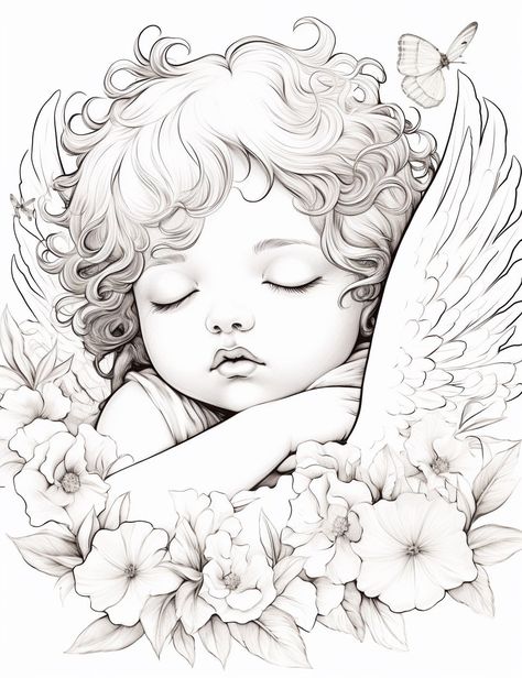 18 Free coloring page of baby angel coloring sheets for adults – Bujo Art Color The World With Kindness, Free Cute Coloring Pages, Angel Baby Pictures, Angel Baby Drawing, Coloring Sheets For Adults, Angel Baby Art, Colouring Sheets For Adults, Bujo Art, Minnie Mouse Drawing