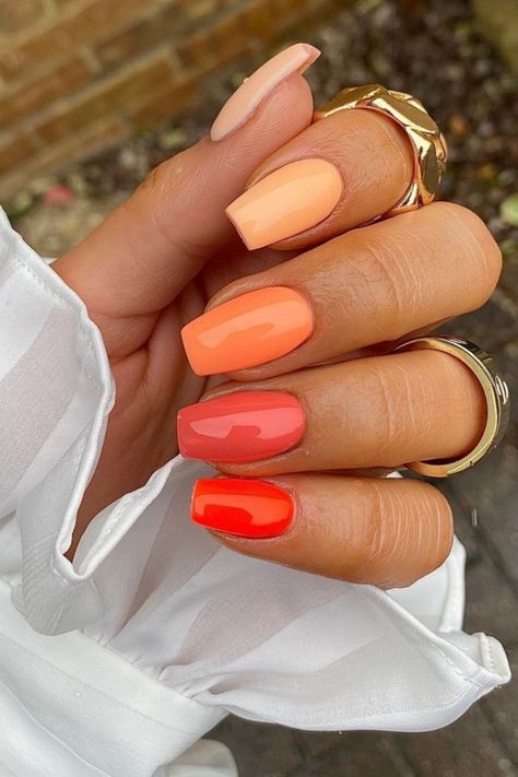 fall nail designs, fall nail ideas, fall nail inspiration, halloween nail art, Halloween nail art designs, Halloween nail design, Halloween nail designs, halloween nail ideas, halloween nails, halloween nails acrylic, nail art, nail ideas, orange nail art, orange nail art designs, orange nail art inspiration, orange nail designs, orange nail designs spring, orange nail designs summer, orange nail ideas, orange nail inspiration, orange nail inspirations, orange nail polish, orange nails, orange Red Orange Nails, Monochromatic Nails, Bright Orange Nails, Hollywood Nails, Orange Nail Designs, Vacation Nails, Top Nail, Short Acrylic Nails Designs, Dipped Nails