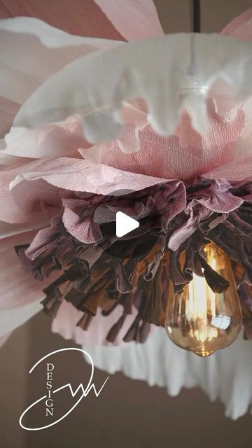 Crepe Paper Flower Pendant Light Diy, Paper Flower Lamp, Flowers In The Attic, Diy Pendant Light, Flower Lamp, Diy Lamp Shade, Candle Lamp, Floral Prints Art, Diy Lamp