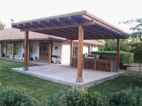 Pergola Carport, Outdoor Covered Patio, Grill Area, Pergola Design, Backyard Pavilion, Backyard Pergola, Pergola Kits, Pergola Plans, Diy Pergola