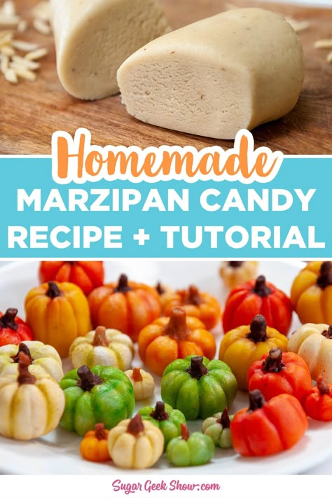 Make your own marzipan candies at home. Shape them into fun designs, color them and use them for decorations, wedding favors or as gifts! Marzipan Ideas, Diy Marzipan, Marzipan Decoration, Marzipan Truffles, Marzapane Recipe, Marzipan Recipe Desserts, Marzipan Recipes, Marzipan Desserts, Candy Molds Recipes