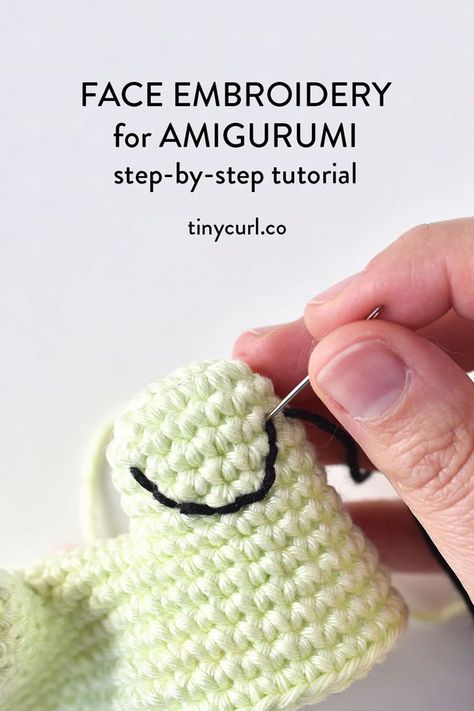 Amigurumi Embroidery Face, Amigurumi Face, Amigurumi Embroidery, Embroidery Patterns Free Templates, Amigurumi Tips, Tutorial Embroidery, Amigurumi For Beginners, Face Embroidery, Crochet Hack