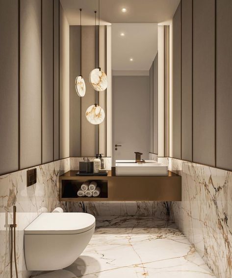 Modern Luxe Build | Modern Luxe Interior Design — Bodine White Design Small Bathroom, Luxury Powder Room, Toilet Design Modern, Small Space Bathroom Design, Luxe Bathroom, Powder Bathroom, Modern Luxury Interior, Inspiration Bathroom, Modern Luxe