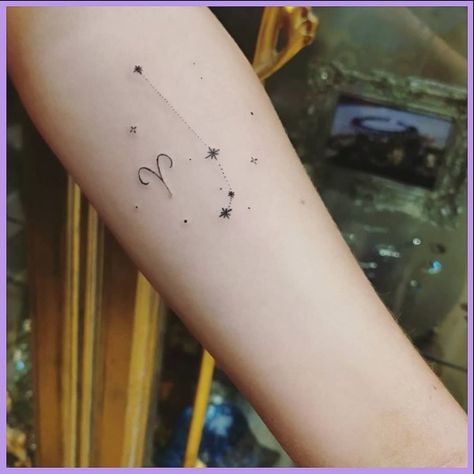 Aires Star Constellation Tattoo, Aries Collar Bone Tattoo, Aries Wrist Tattoo, Aires Constilation Tattoo, Aries Tattoo Constellation, Aries Star Constellation Tattoo, Aries Tattoo Ideas, Aries Moon Sign, Aries Zodiac Tattoos