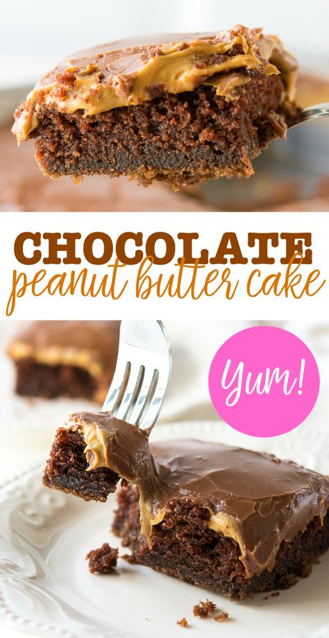 Chocolate Peanut Butter Cake Recipe, Peanut Butter Cake Recipe, Hot Fudge Cake, Hot Chocolate Fudge, New Year's Desserts, Coconut Dessert, Chocolate Peanut Butter Cake, Vegan Candies, Butter Cake Recipe