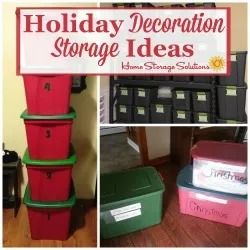 how to organize and store holiday decorations Christmas Organizing Ideas, Organize Holiday Decor, Holiday Decor Storage Ideas, Christmas Ornament Storage Ideas, Christmas Decor Storage Ideas, Organizing Christmas Decorations, Seasonal Decor Storage, Store Holiday Decorations, Holiday Organization Storage