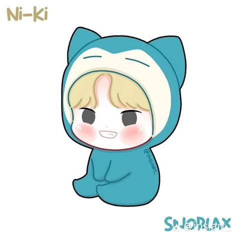 ni-ki Heeseung Drawing, Enhypen X Pokemon, Enhypen Chibi, Enhypen Fan Art, Enhypen Stickers, Pokemon Characters Names, Snorlax Pokemon, Pokemon Snorlax, Face Stencils